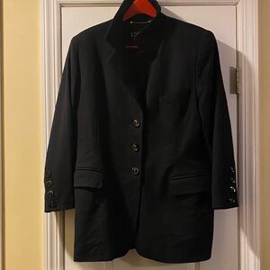 Escada New Virgin Wool Cashmere Black Luxurious Jacket Excellent Condition